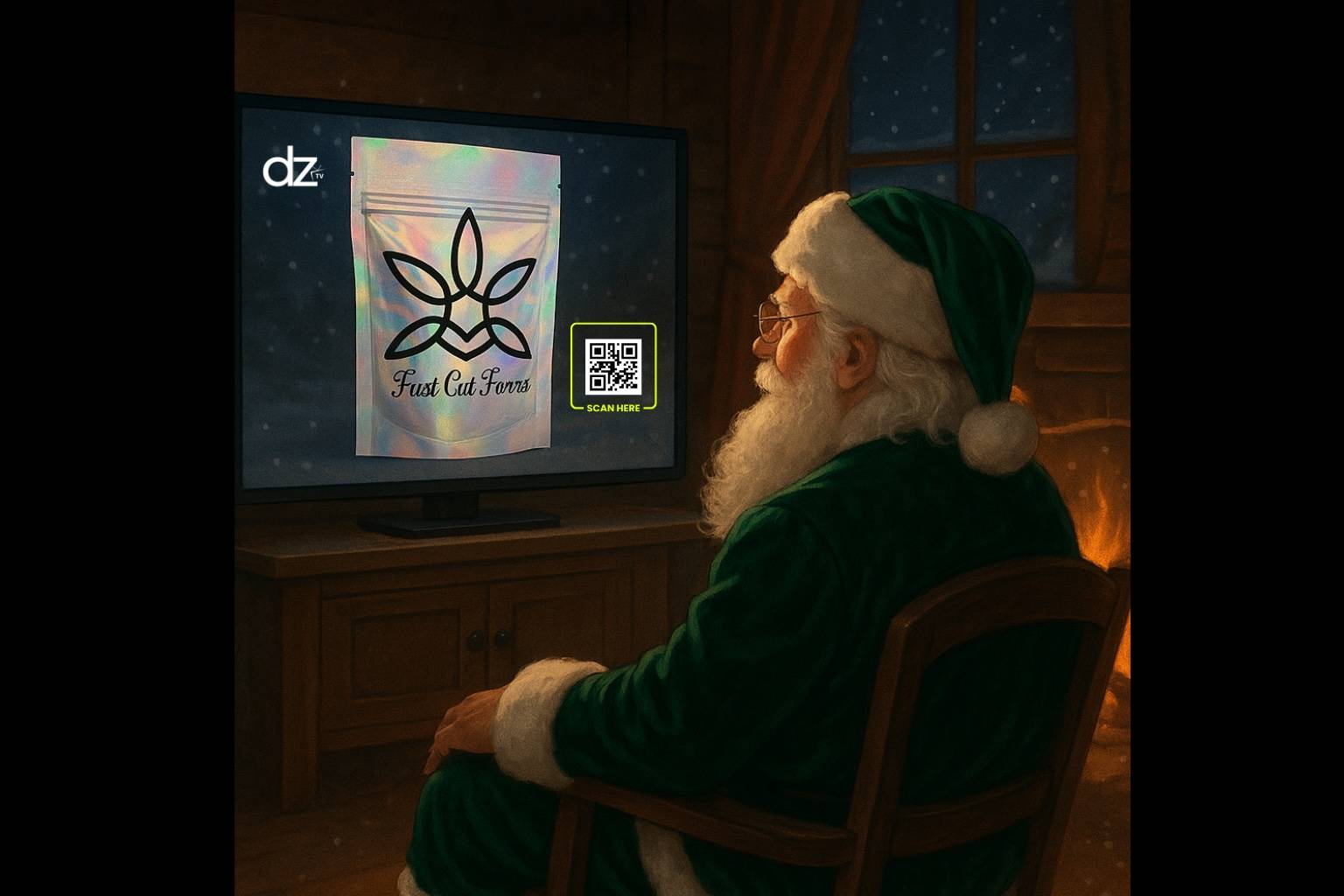 Sativa Santa discovering First Cut Farms on television